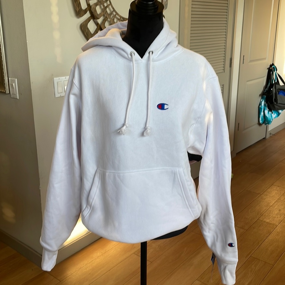 Unisex Champion basic white hoodie BRAND NEW size small